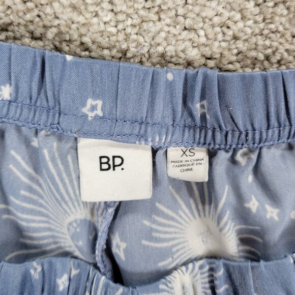 BP Celestial Pajamas Set Womens XS Blue White Sun Stars Moon Pants Button Top - Picture 14 of 16